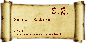 Demeter Radamesz névjegykártya